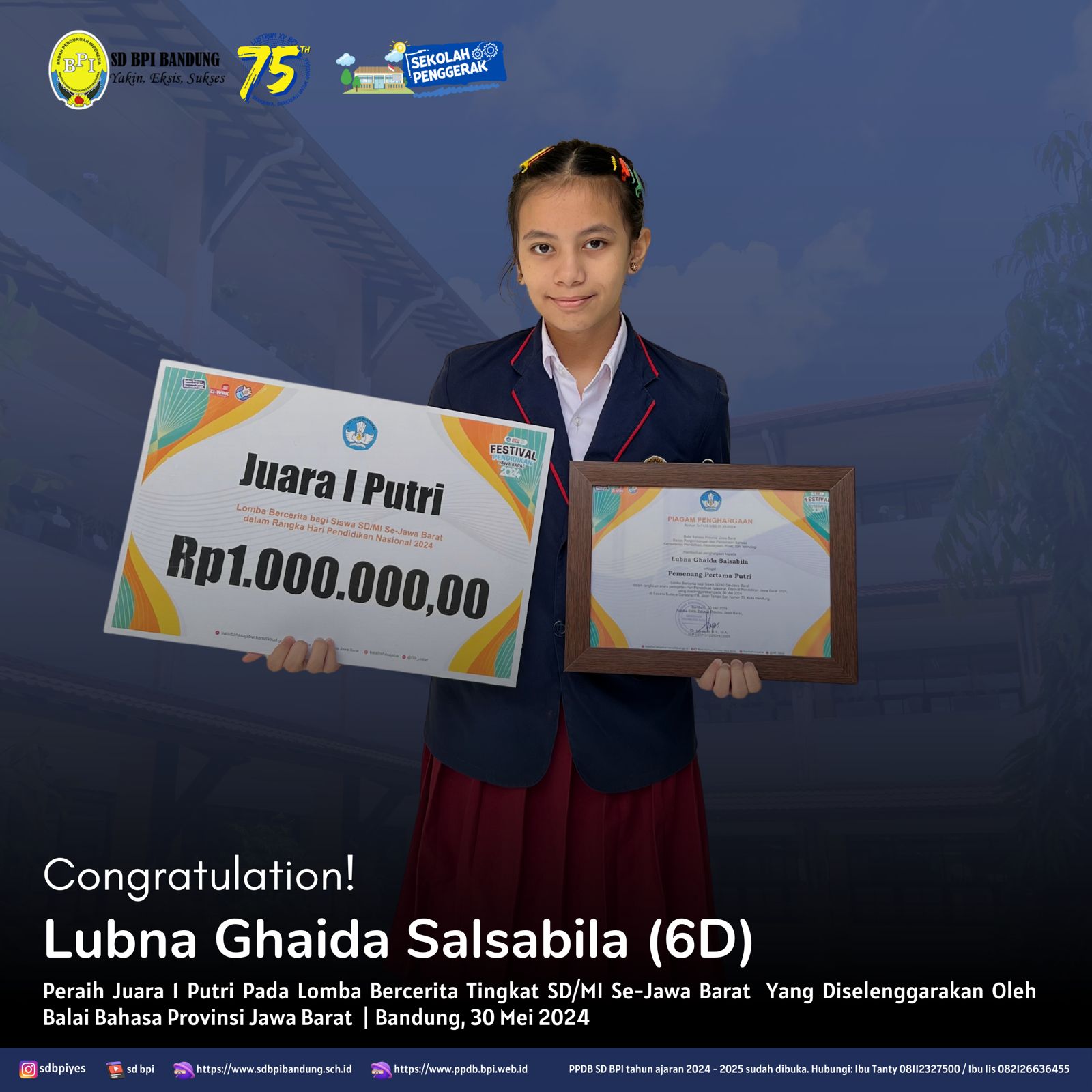 THE BEST ACHIEVEMENT PROFILE FROM SD BPI BANDUNG STUDENTS 2024